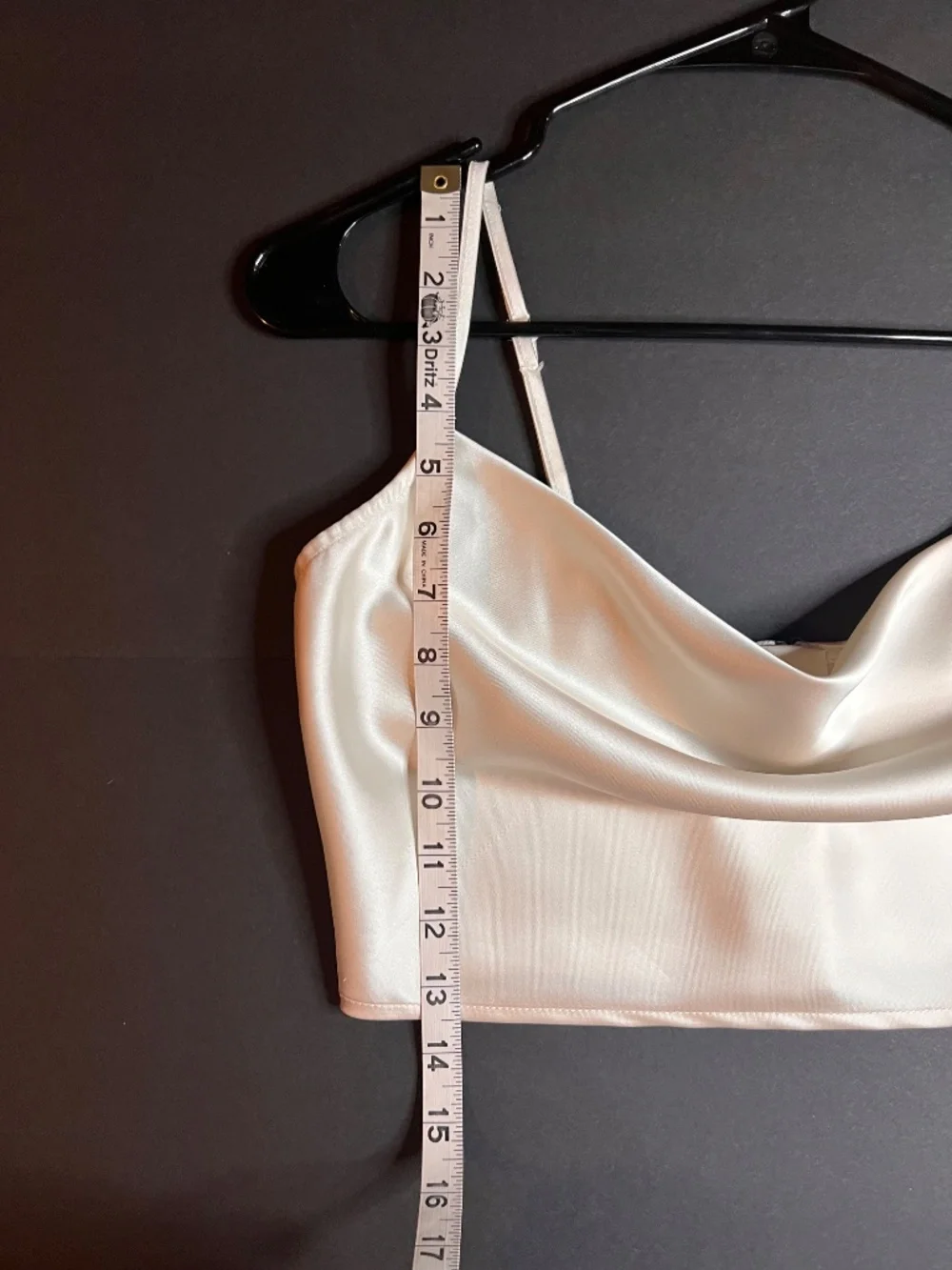 Forever 21 Ivory Satin Draped Crop Spaghetti Strap Top - Picture 6 of 7